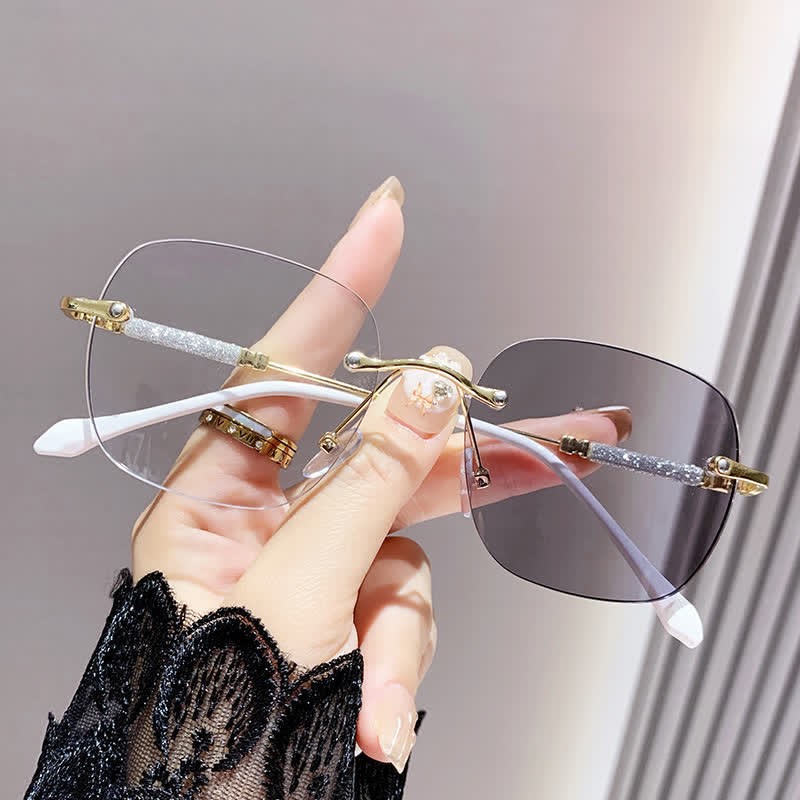Spykay™ SG60971 Square Frame Rimless Hipster Photochromic Sunglasses - Golden - image 2
