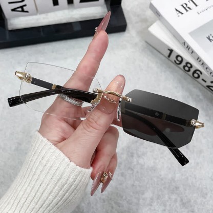 Spykay™ SG60972 Geometric Frame Rimless Hipster Photochromic Sunglasses - Grey - image 1