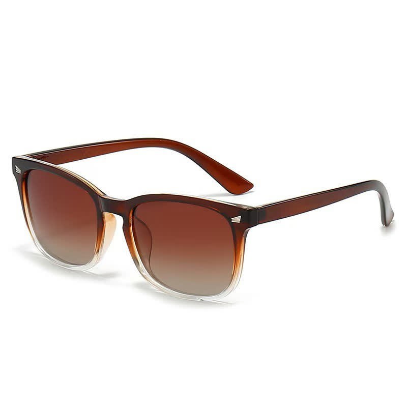 Spykay™ SG60973 Classic Lightweight Polarized Simple Square Frame Sunglasses - Brown/White - image 1