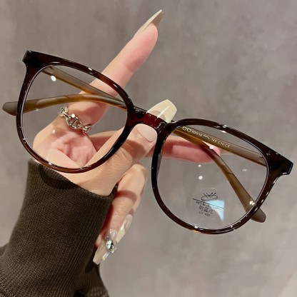 Spykay™ EG26825 Simple Oversized Square Frame Anti-Blue Light Glasses - Coffee - image 1