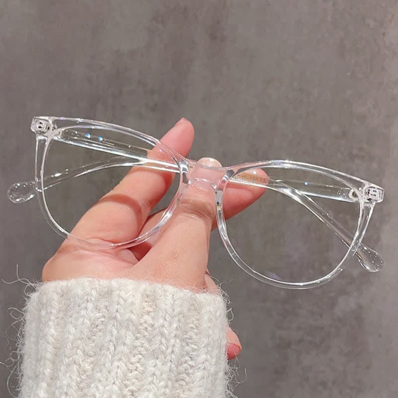 Spykay™ EG1012 Women's Round PC Frame Personality Fashion Clear Lens Glasses With Gradient Tint Clear Glasses Accessories - Clear - image 7