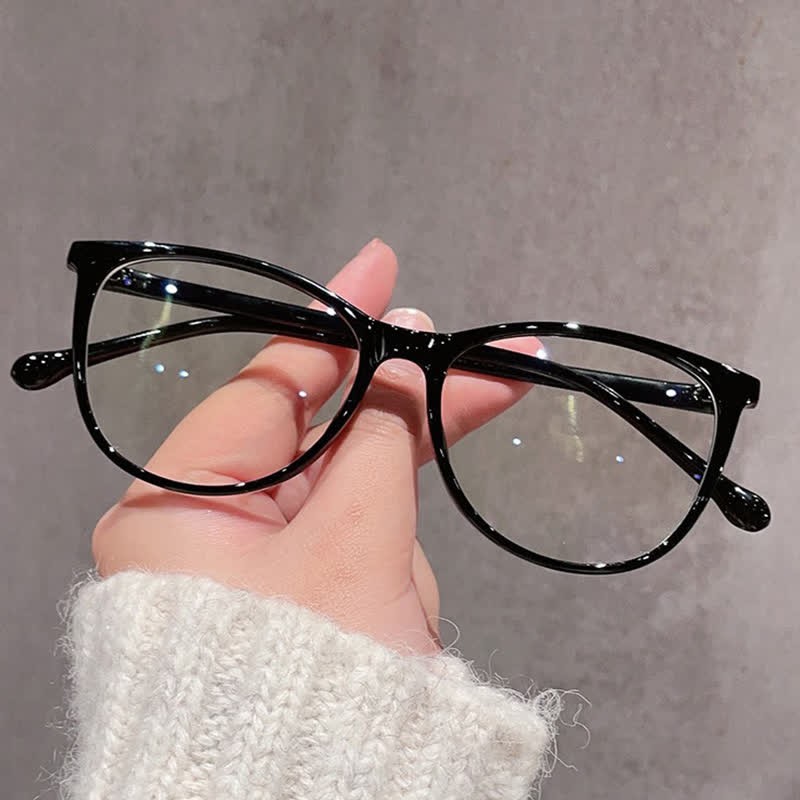 Spykay™ EG1012 Women's Round PC Frame Personality Fashion Clear Lens Glasses With Gradient Tint Clear Glasses Accessories - Black - image 4