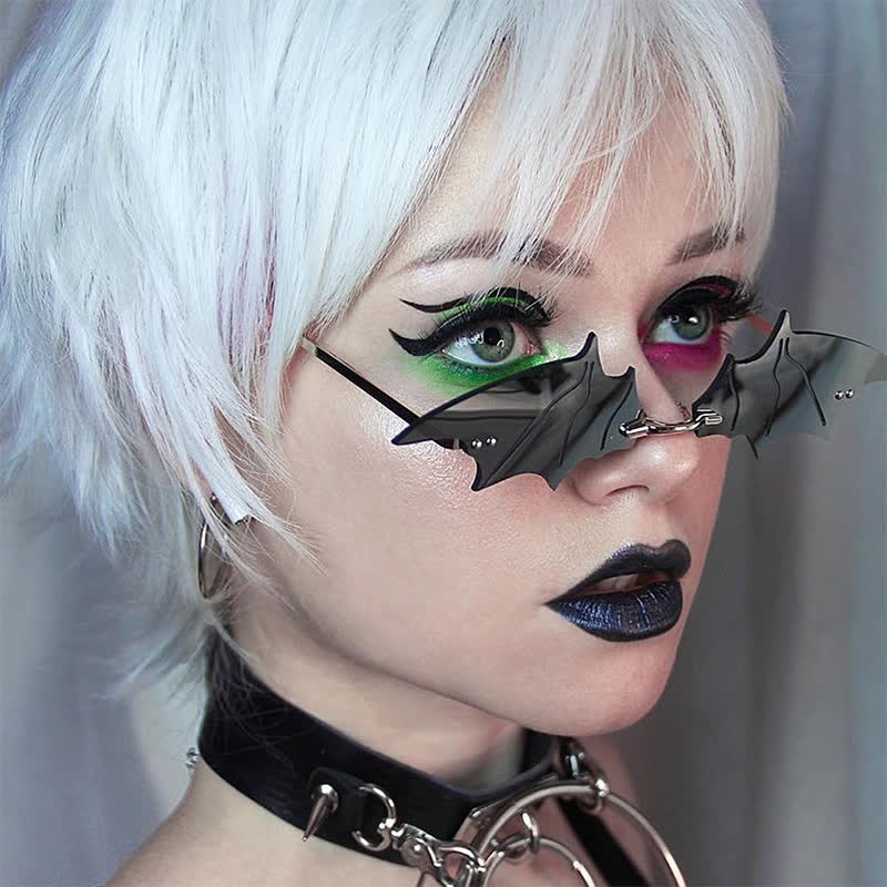 Spykay™ SG60992 Halloween Rimless Devil Vampire Bat Wing Sunglasses for Women Men - image 4
