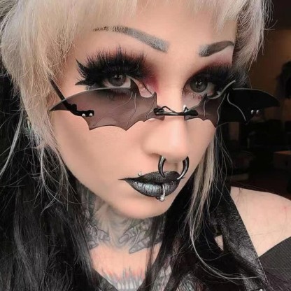 Spykay™ SG60992 Halloween Rimless Devil Vampire Bat Wing Sunglasses for Women Men - image 1