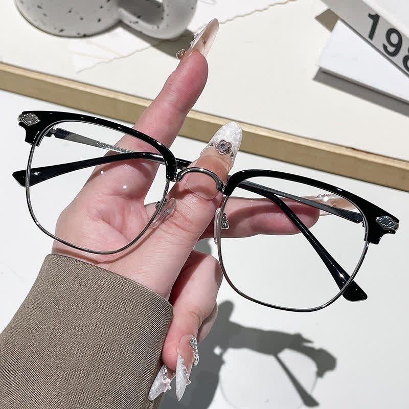 Spykay™ SG60994 Unisex Retro Square Frame Anti-blue Light Browline Photochromic Sunglasses - image 2