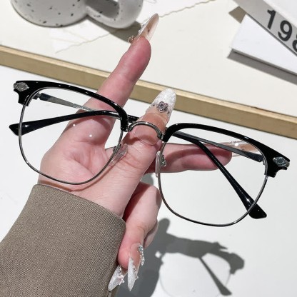 Spykay™ SG60994 Unisex Retro Square Frame Anti-blue Light Browline Photochromic Sunglasses - image 2