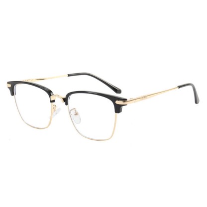 Spykay™ EG26833 Semi-Rimless Retro Square Frame Anti-blue Light Browline Glasses - Black/Golden - image 5
