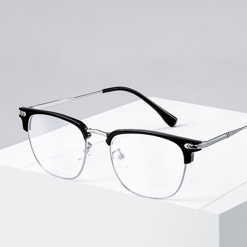 Spykay™ EG26832 Semi-Rimless Classic Square Frame Anti-blue Light Browline Glasses - image 4