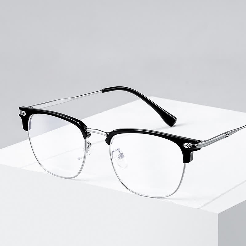 Spykay™ EG26832 Semi-Rimless Classic Square Frame Anti-blue Light Browline Glasses - image 4