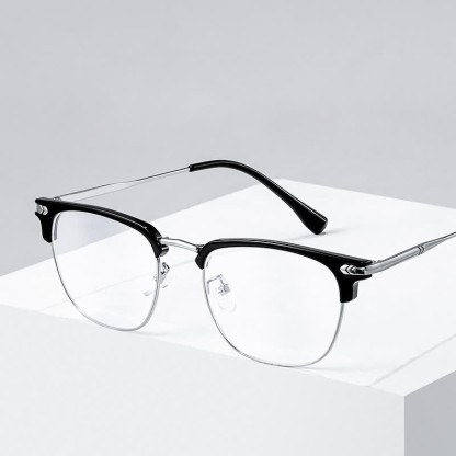 Spykay™ EG26832 Semi-Rimless Classic Square Frame Anti-blue Light Browline Glasses - image 4