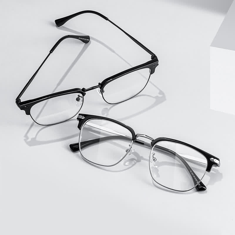 Spykay™ EG26832 Semi-Rimless Classic Square Frame Anti-blue Light Browline Glasses - image 1
