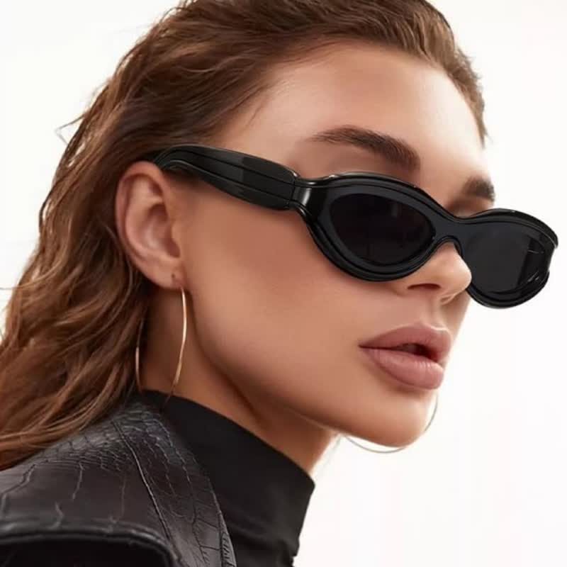 Spykay™ SG60734 Leopard Print Cat Eye Frame Retro Sunglasses - Black - image 5