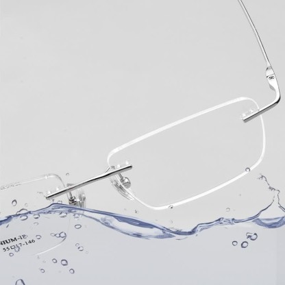 Spykay™ EG26723 Titanium Rectangle Frame Anti-blue Light Hipster Rimless Glasses - image 12