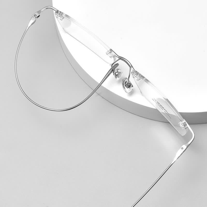 Spykay™ EG26723 Titanium Rectangle Frame Anti-blue Light Hipster Rimless Glasses - image 10