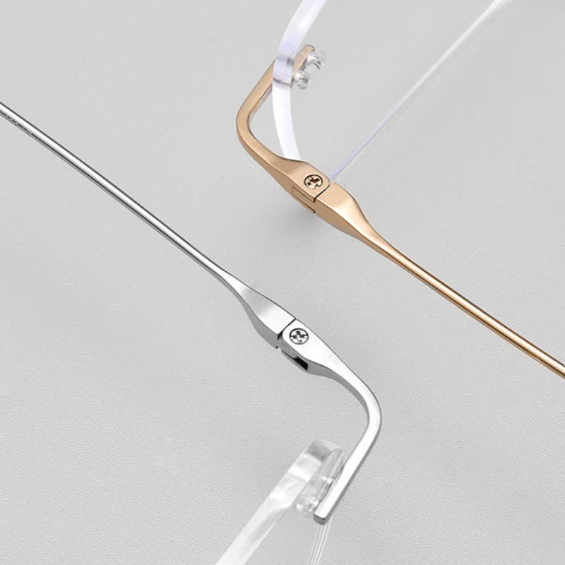 Spykay™ EG26723 Titanium Rectangle Frame Anti-blue Light Hipster Rimless Glasses - image 14