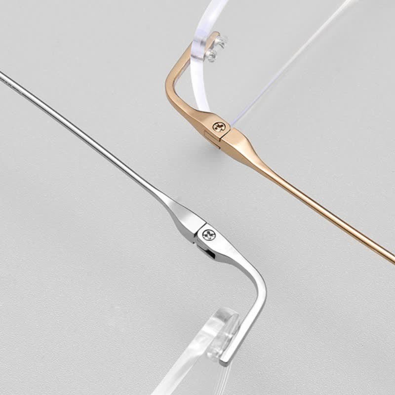 Spykay™ EG26723 Titanium Rectangle Frame Anti-blue Light Hipster Rimless Glasses - image 14