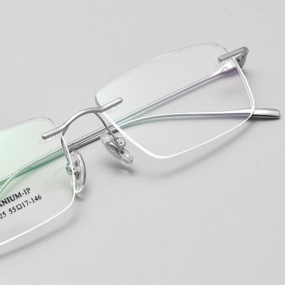 Spykay™ EG26723 Titanium Rectangle Frame Anti-blue Light Hipster Rimless Glasses - image 11