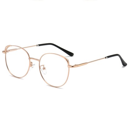 Spykay™ EG26840 Fashion Cat-Eye Metal Oval Frame Anti-blue Light Glasses - Rose Golden - image 2