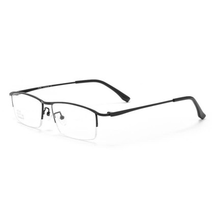Spykay™ EG26842 Simple Semi-Rimless Titanium Rectangle Frame Anti-blue Light Glasses - Black - image 1