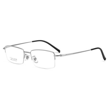 Spykay™ EG26844 Semi-Rimless Rectangle Titanium Frame Anti-blue Light Simple Glasses - Silver - image 8