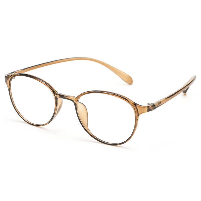 Spykay™ EG26845 Lightweight Round Frame Anti-blue Light Simple Glasses - Brown - image 3