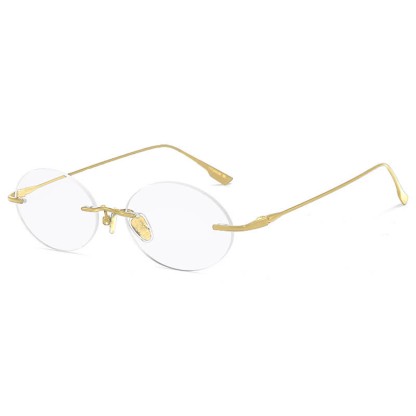 Spykay™ EG26848 Lightweight Rimless Oval Titanium Frame Anti-blue Light Glasses - image 3