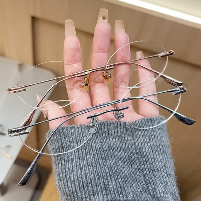 Spykay™ EG26848 Lightweight Rimless Oval Titanium Frame Anti-blue Light Glasses - image 1