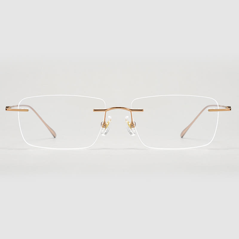 Spykay™ EG26723 Titanium Rectangle Frame Anti-blue Light Hipster Rimless Glasses - image 5