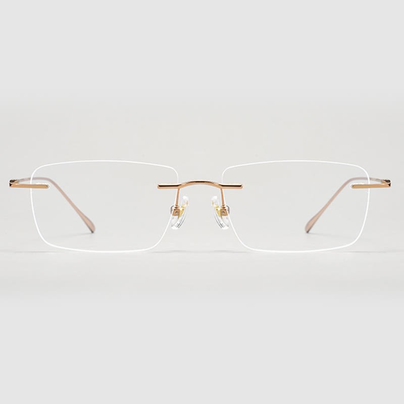 Spykay™ EG26723 Titanium Rectangle Frame Anti-blue Light Hipster Rimless Glasses - image 5