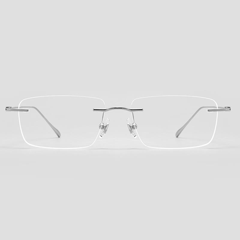Spykay™ EG26723 Titanium Rectangle Frame Anti-blue Light Hipster Rimless Glasses - image 2
