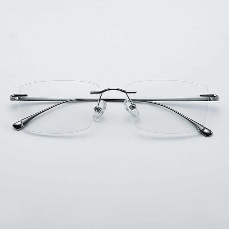 Spykay™ EG26849 Rectangle Titanium Frame Anti-blue Light Hipster Rimless Glasses - image 2