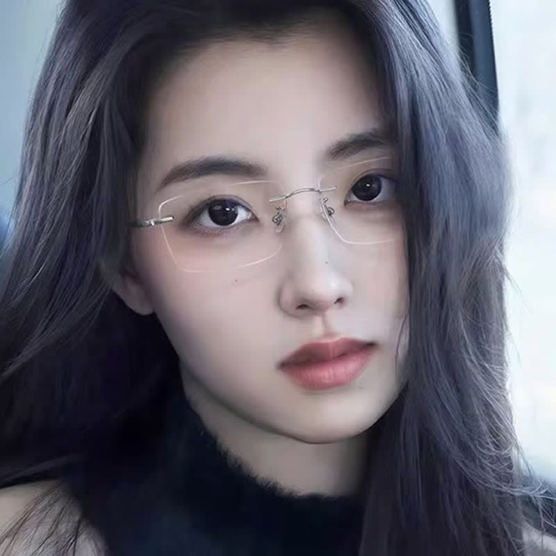 Spykay™ EG26849 Rectangle Titanium Frame Anti-blue Light Hipster Rimless Glasses - image 3