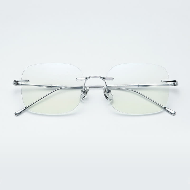 Spykay™ EG26850 Square Titanium Frame Anti-blue Light Hipster Rimless Glasses - image 2