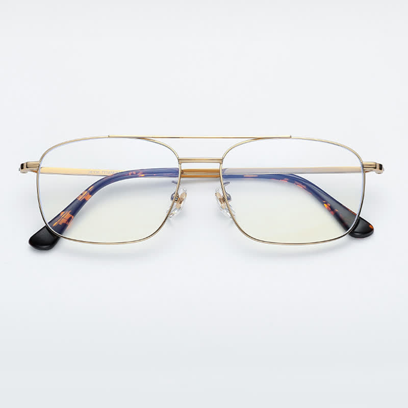 Spykay™ EG26851 Vintage Square Titanium Frame Anti-blue Light Double Bridges Glasses - image 2