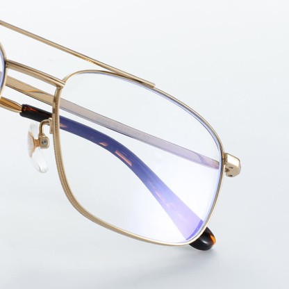 Spykay™ EG26851 Vintage Square Titanium Frame Anti-blue Light Double Bridges Glasses - image 3