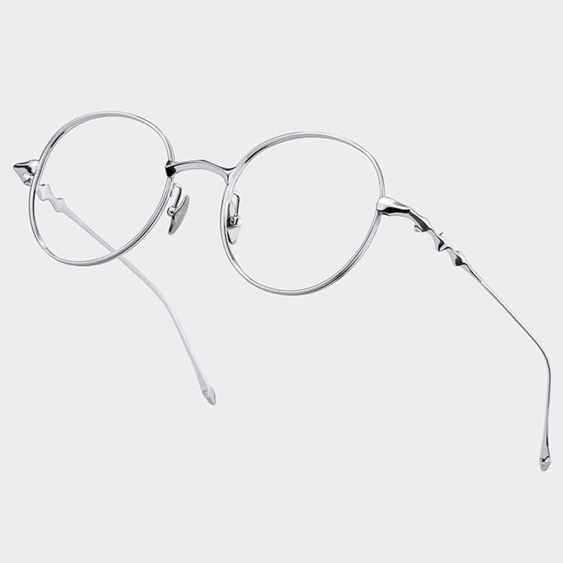 Spykay™ EG26853 Round Titanium Frame Anti-blue Light Classic Glasses - image 8