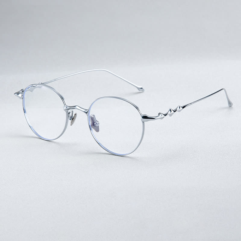 Spykay™ EG26853 Round Titanium Frame Anti-blue Light Classic Glasses - Silver - image 1
