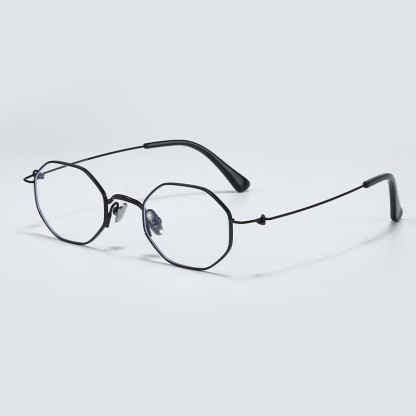 Spykay™ EG26854 Geometric Titanium Frame Anti-blue Light Simple Glasses - Black - image 1