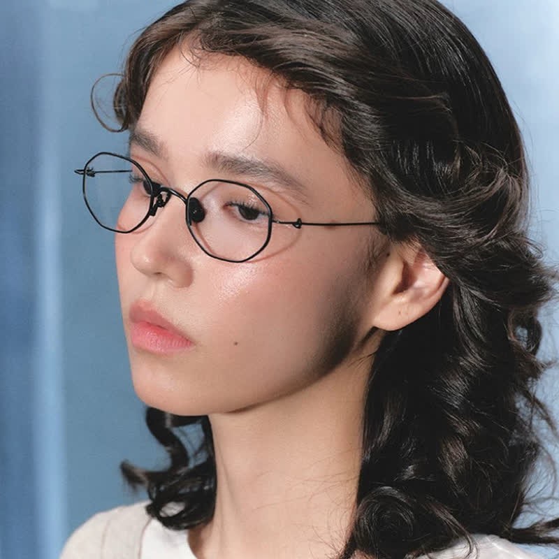 Spykay™ EG26854 Geometric Titanium Frame Anti-blue Light Simple Glasses - image 4