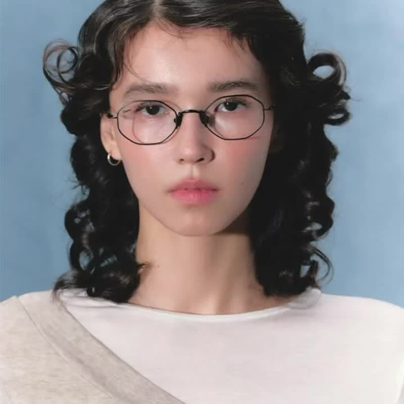 Spykay™ EG26854 Geometric Titanium Frame Anti-blue Light Simple Glasses - image 3