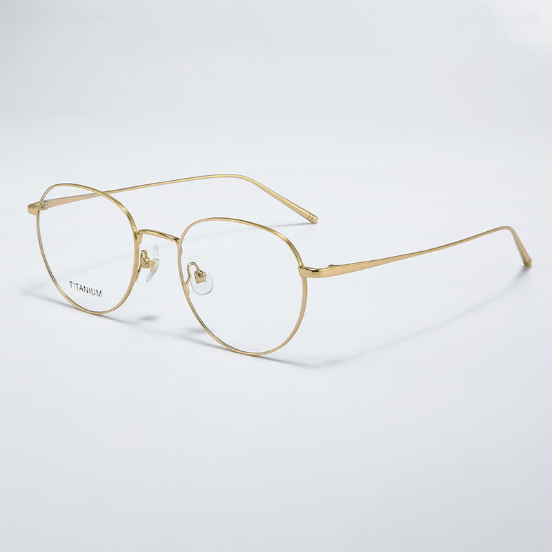 Spykay™ EG26857 Round Titanium Lightweight Frame Anti-blue Light Simple Glasses - Golden - image 3