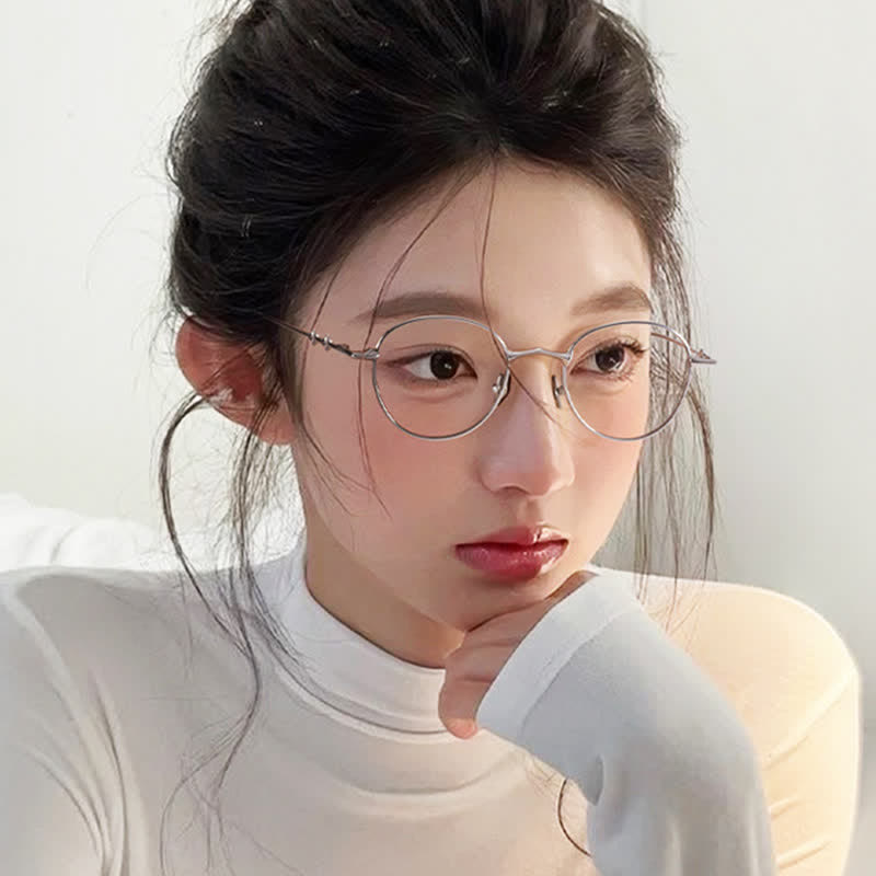 Spykay™ EG26853 Round Titanium Frame Anti-blue Light Classic Glasses - image 4