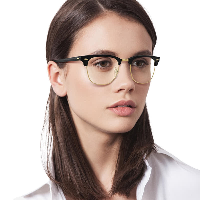Spykay™ EG1015 Unisex PC Square Half-Frame Clear Lens Glasses, Suitable For Daily Office & Reading Blue Light Glasses - image 9