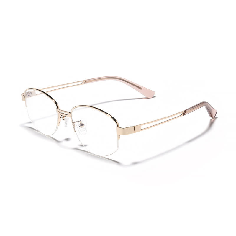 Spykay™ EG26860 Oval Metal Frame Hollow-out Temples Anti-blue Light Fashion Glasses - Golden - image 1
