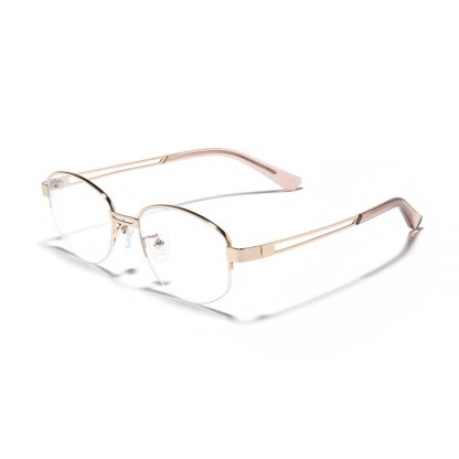 Spykay™ EG26860 Oval Metal Frame Hollow-out Temples Anti-blue Light Fashion Glasses - Golden - image 1