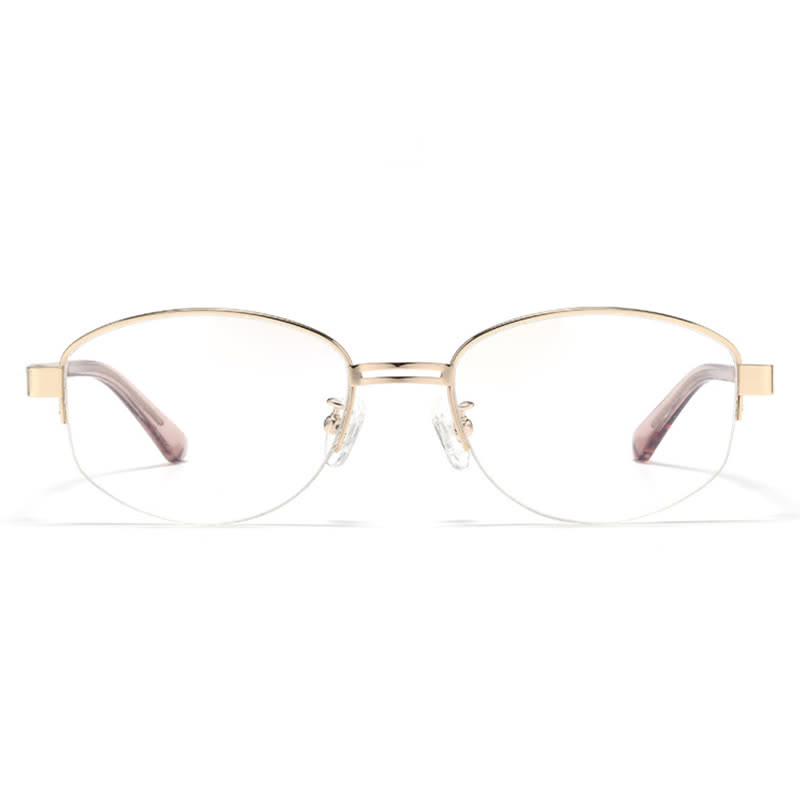 Spykay™ EG26860 Oval Metal Frame Hollow-out Temples Anti-blue Light Fashion Glasses - image 2