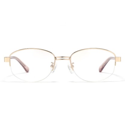Spykay™ EG26860 Oval Metal Frame Hollow-out Temples Anti-blue Light Fashion Glasses - image 2