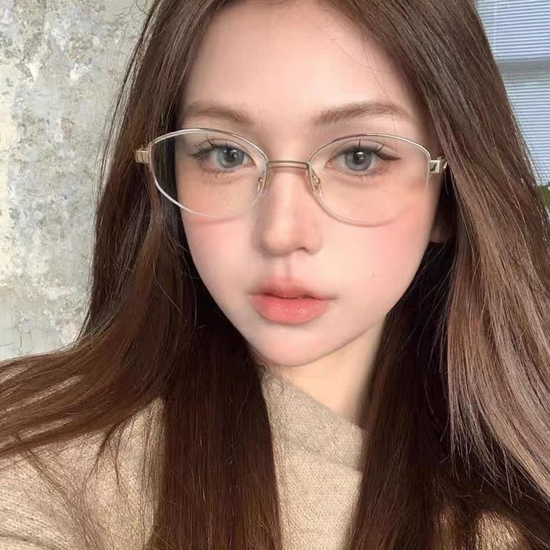 Spykay™ EG26860 Oval Metal Frame Hollow-out Temples Anti-blue Light Fashion Glasses - image 6