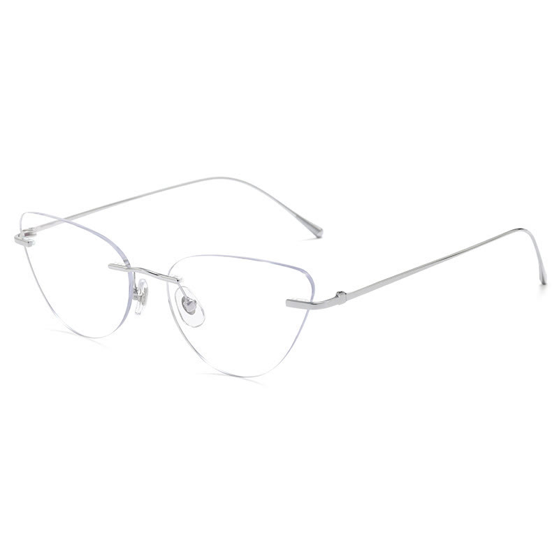 Spykay™ EG26862 Cat-Eye Titanium Frame Anti-blue Light Hipster Rimless Glasses - image 2