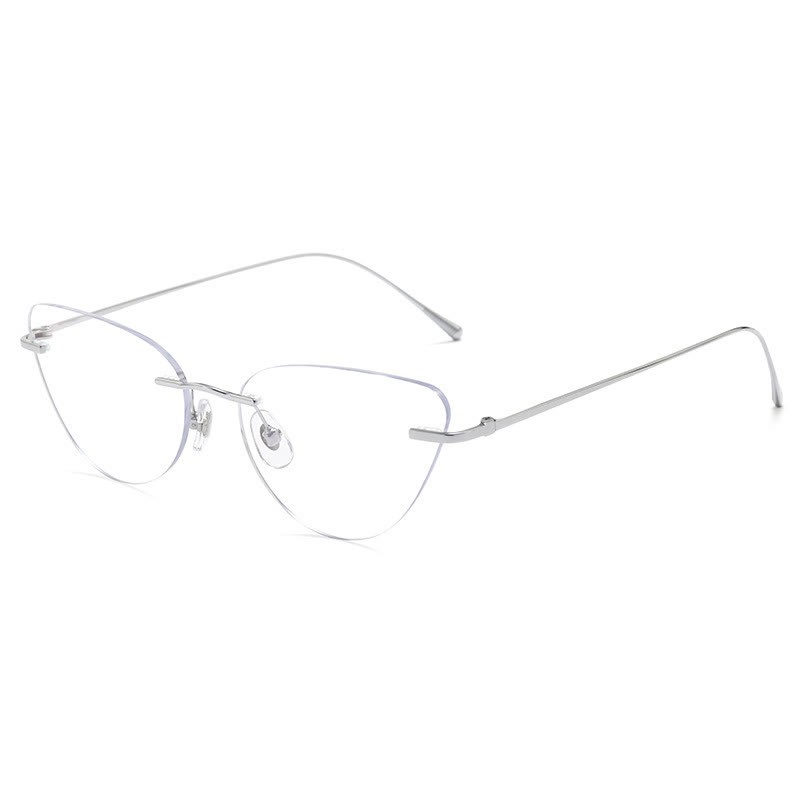 Spykay™ EG26862 Cat-Eye Titanium Frame Anti-blue Light Hipster Rimless Glasses - image 2
